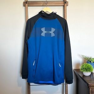 Men’s Under Armour hoody, blue and black, size large